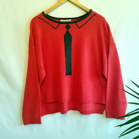 Wildfox Sweaters - Wildfox Black Tie Red Sweater Size Large